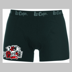 Punk rock čierne trenírky BOXER s tlačeným logom, top kvalita 95%bavlna 5%elastan